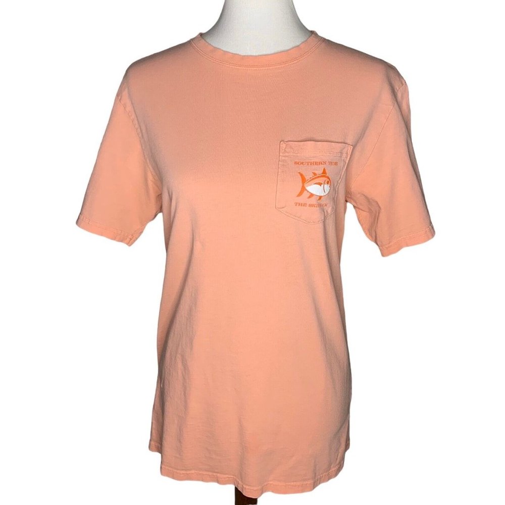 Southern Tide The Skipjack Pocket T Shirt Women's Size Small Unisex Peach